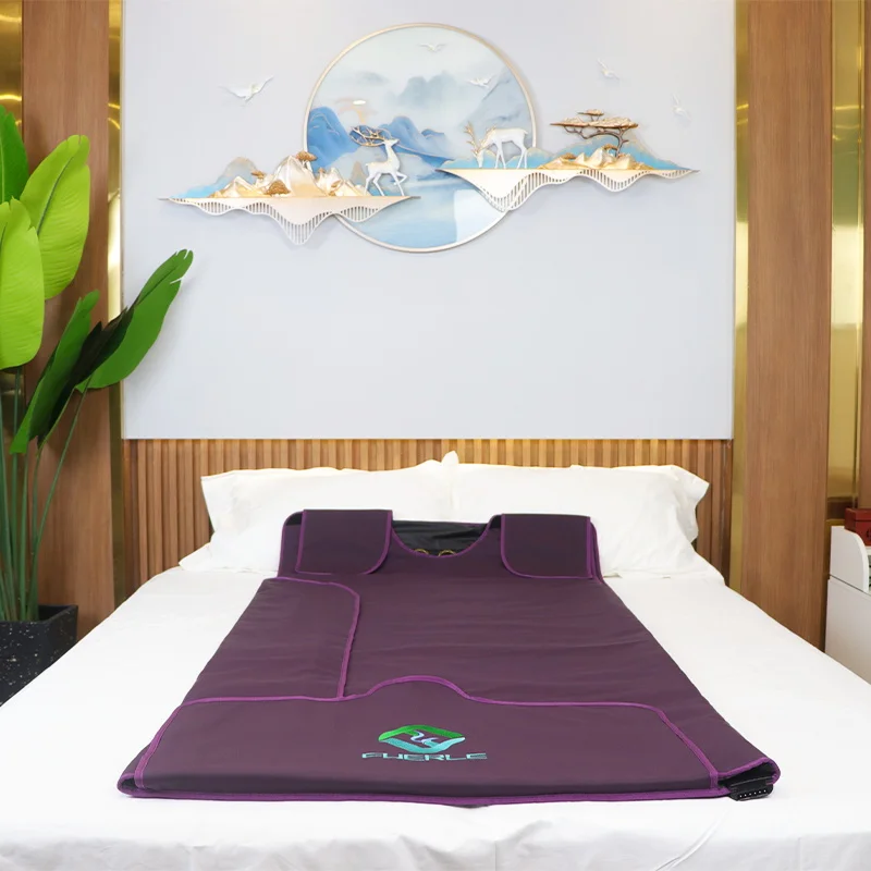 Waterproof portable home tourmaline jade germanium sauna infrared blanket low emf full body infra red spa blanket