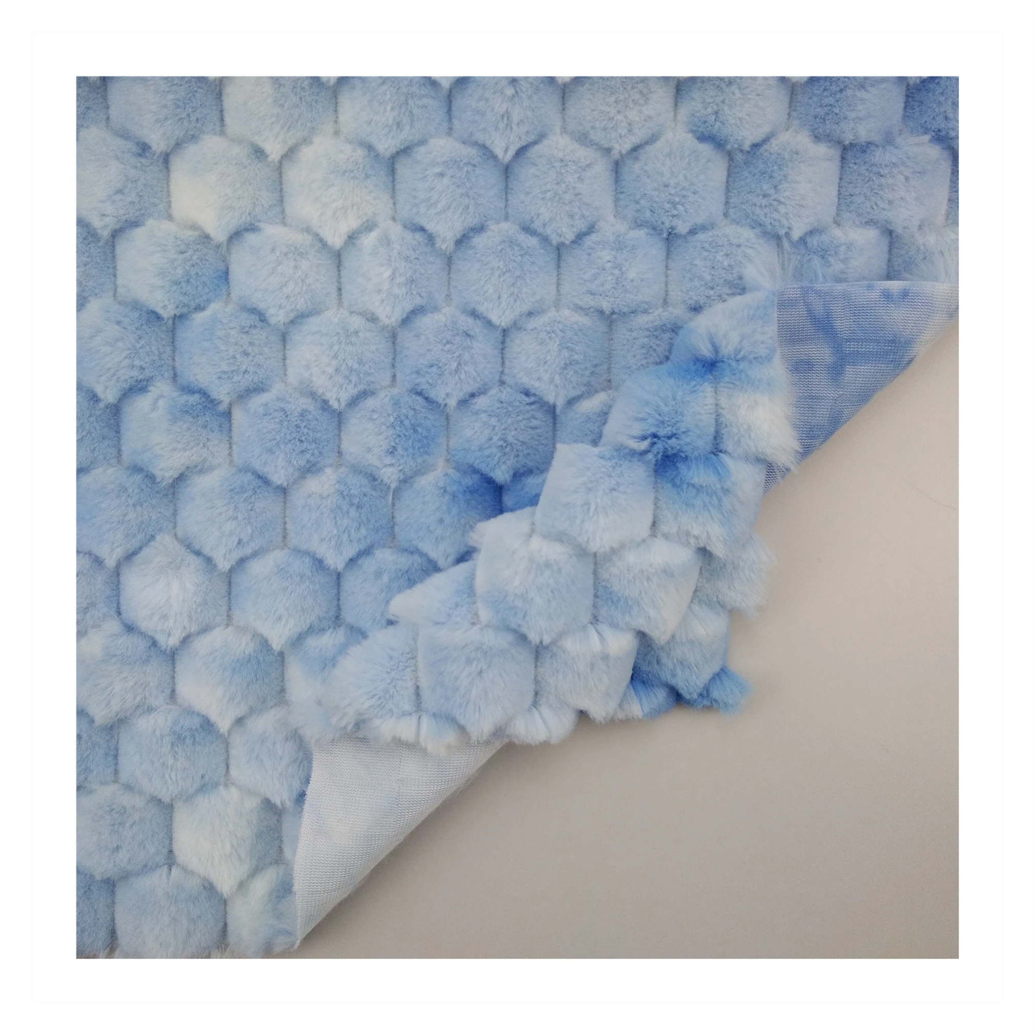 Stylish Tie-dyed Jacquard Rabbit Faux Fur Fabric Warm Winter for Carpet/Area Rug/Coat