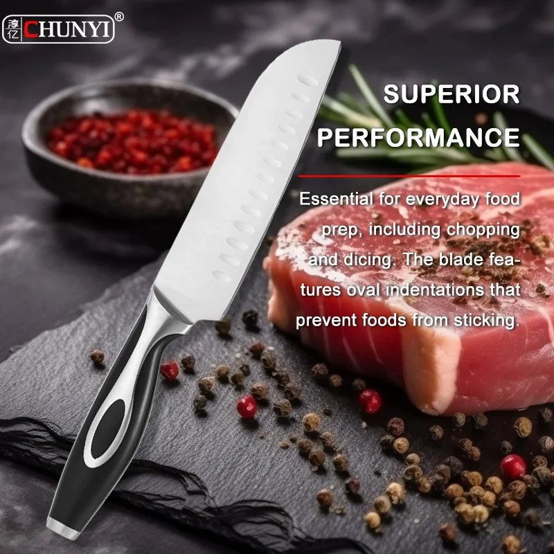 7 inch Stainless Steel Knife New Design ABS Cast Steel Handle Chef Kitchen Knife Sharp Japanese Santoku Knife
