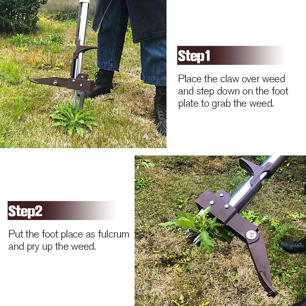 VERTAK Garden 4 Claw Weeder Remover Stand Up Manual Garden Weeding Tool