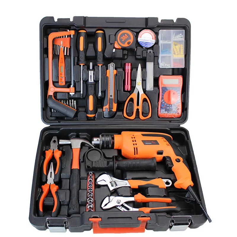 Home Hardware Power Tools Kits Screwdriver Combination Toolbox Household Repair Toolkit  Electric Drill Tool Box Hand Tool Set