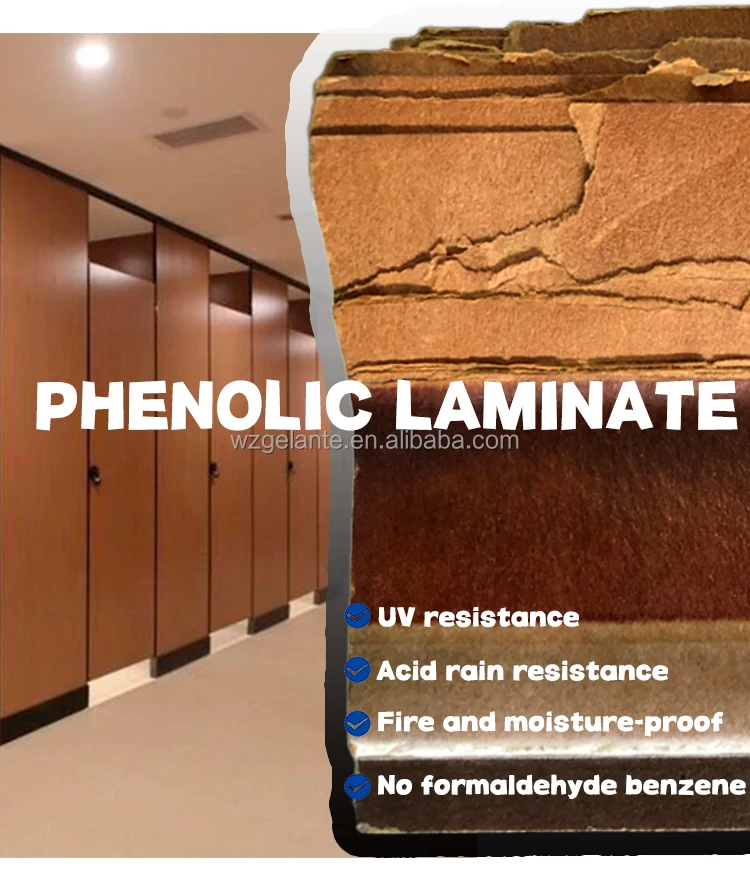 Customized High-pressure decorative laminates Phenolic Resin for Toilet Partition