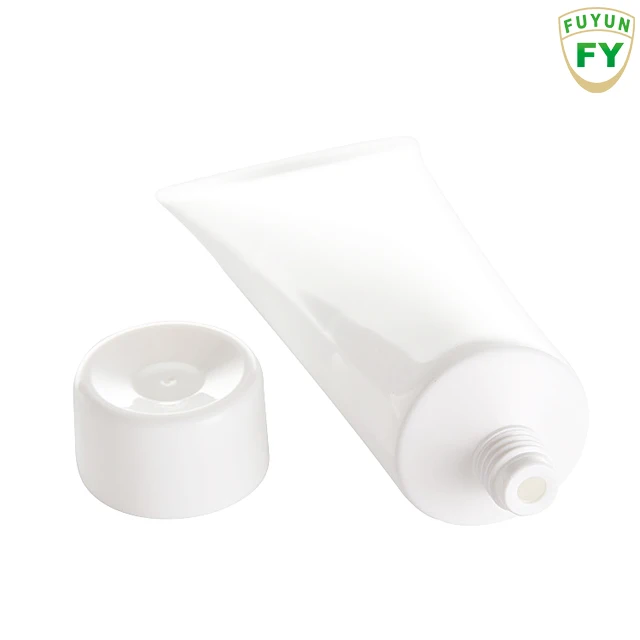 Fuyun offset printing plastic cosmetic 100ml clear plastic tube with screw cap empty