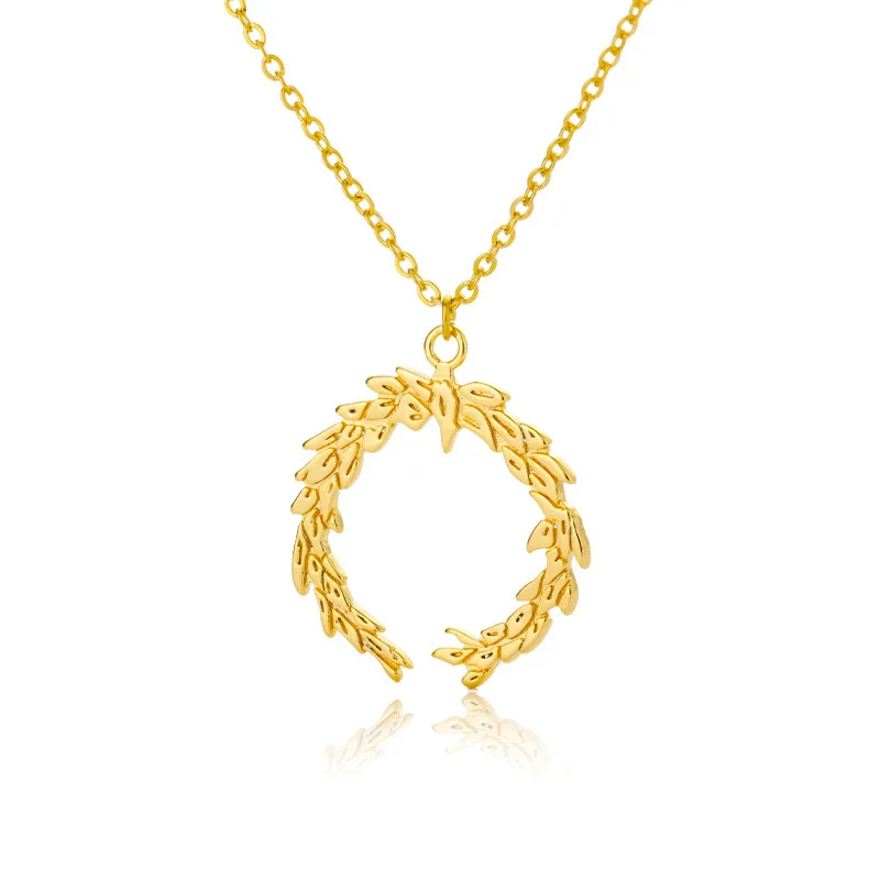 Olive Branch Golden Necklace Women Peace Leaf Statement Chain Choker Necklaces Jewelry Female Girl Gift