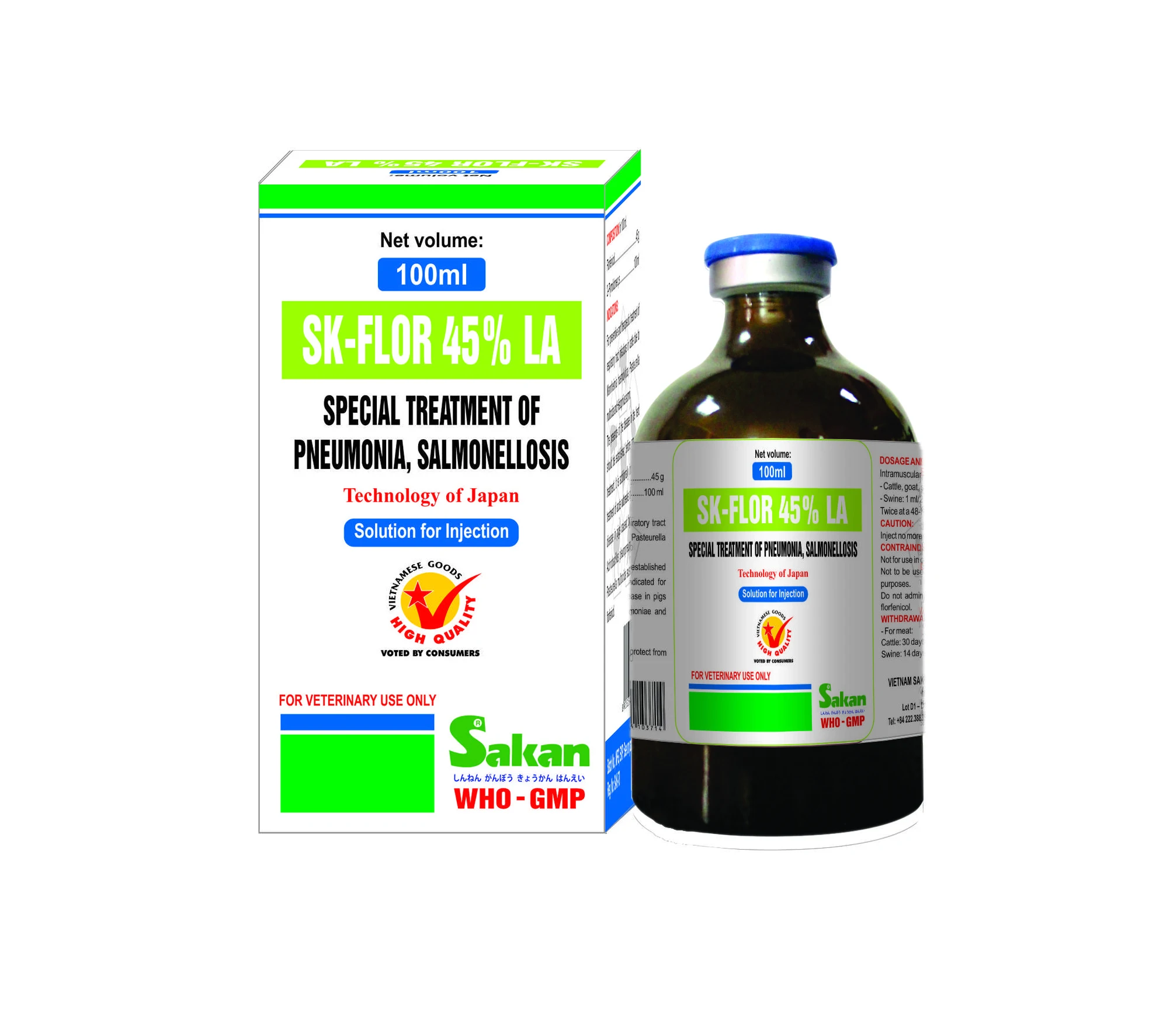
Veterinary Medicine for poultry cattle FLOR 45% LA 100ml Florfenicol 45% antibiotics injection 