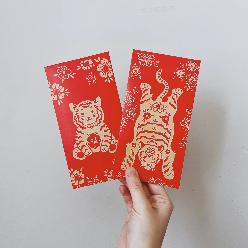 Счастливый пакет денег Hong Bao счастливые красные конверты год Тигра