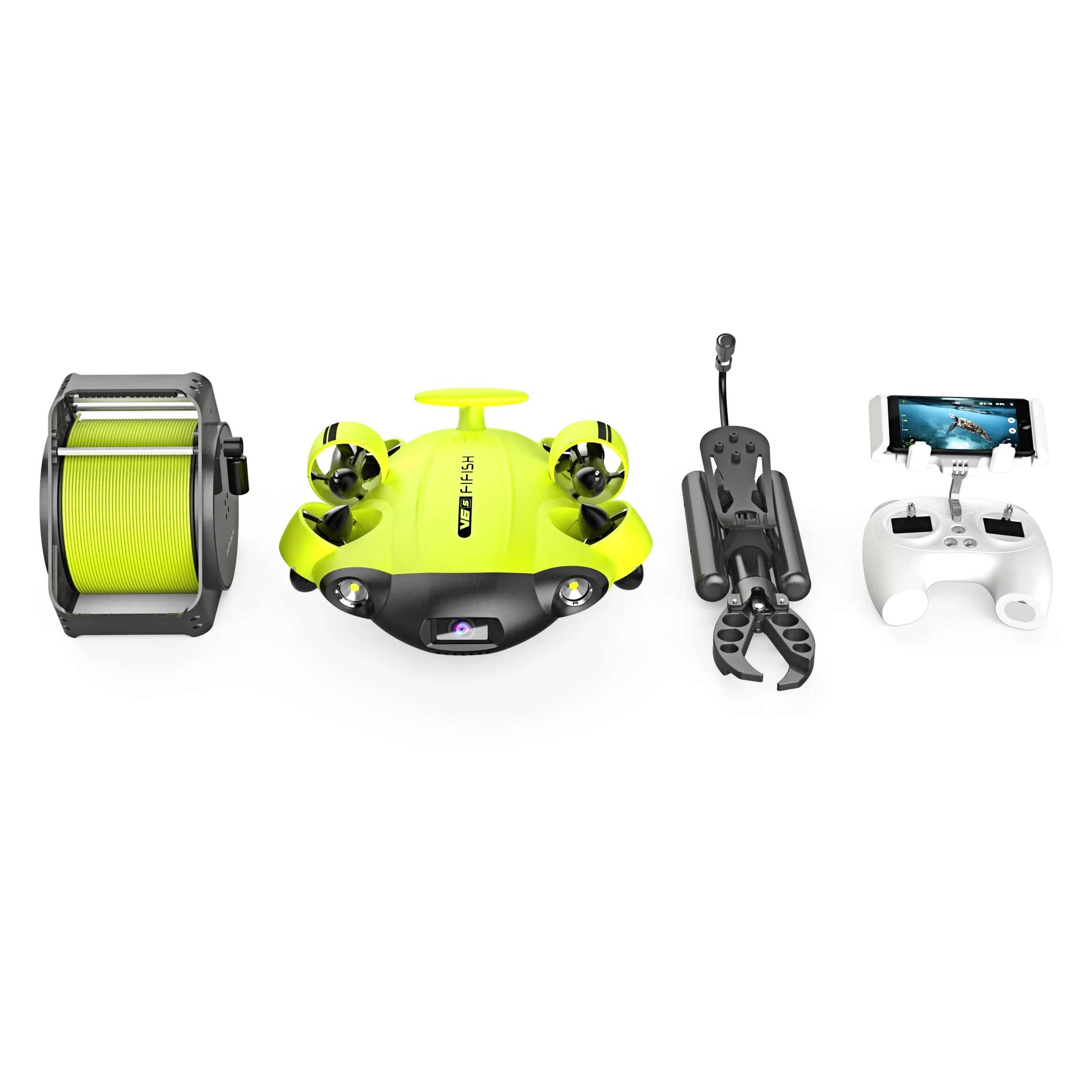 Professional Fifish V6S robotic arm 4k UHD camera underwater drone sea scooter  100M Cable  VR Control sea robot ROV