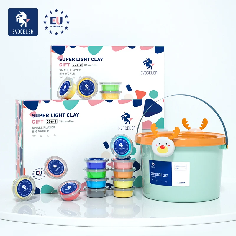 
EVOCELER 24 Colors Kids DIY Crafts Polymer Slime Putty Playdough Play Dough Air Dry Soft Super Light Clay Tool Kits 