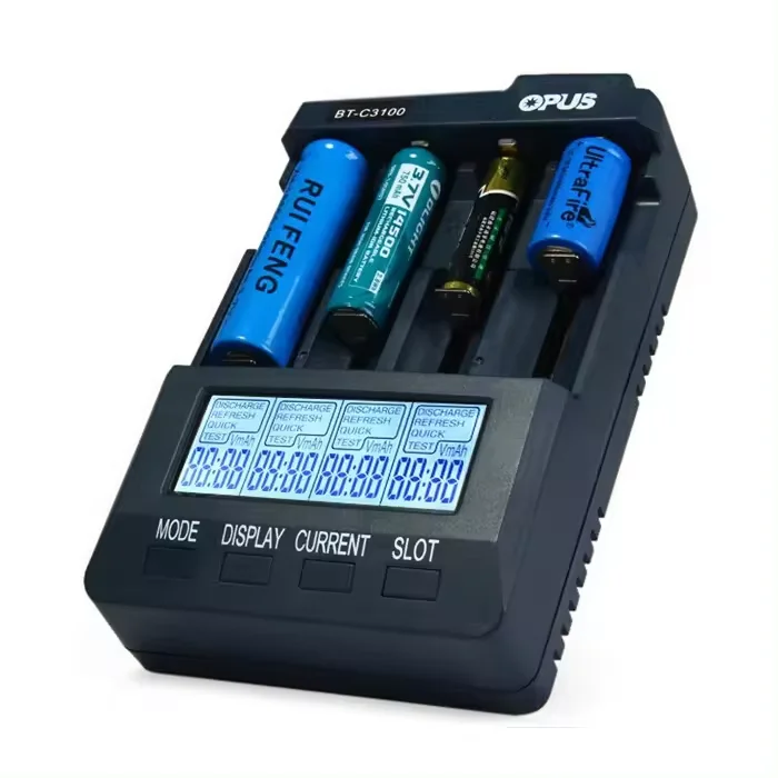 New version HOT SALE Original Opus BT-C3100 V2.2 Li-ion Digital NiCd NiMH AA AAA 18650 Battery Charger (UK US EU Plug )
