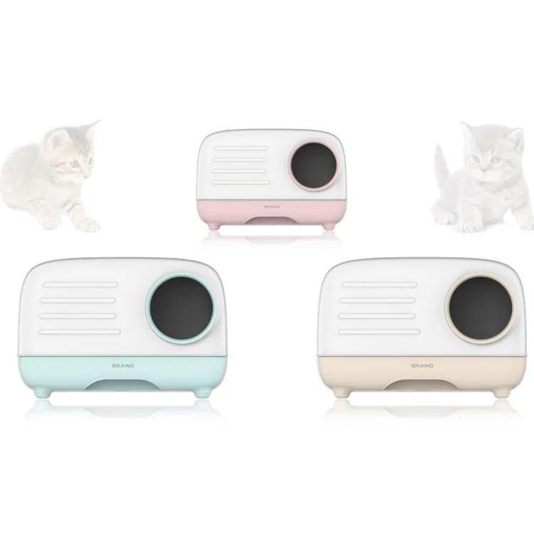 
Enclosed Cleaning Cat Toilet Colorful Cat Sand Box Fashion Square Pet Box for Small Animals 