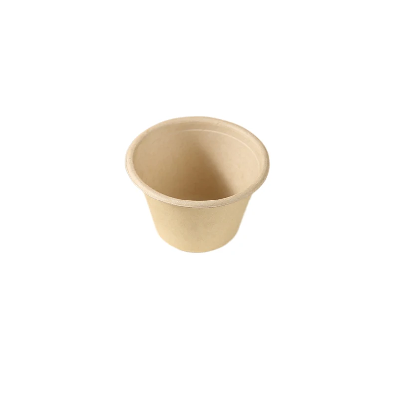 Pulp cup sugarcane pulp disposable paper bowl degradable barbecue fast food seasoning bowl dipping sauce tasting bowls