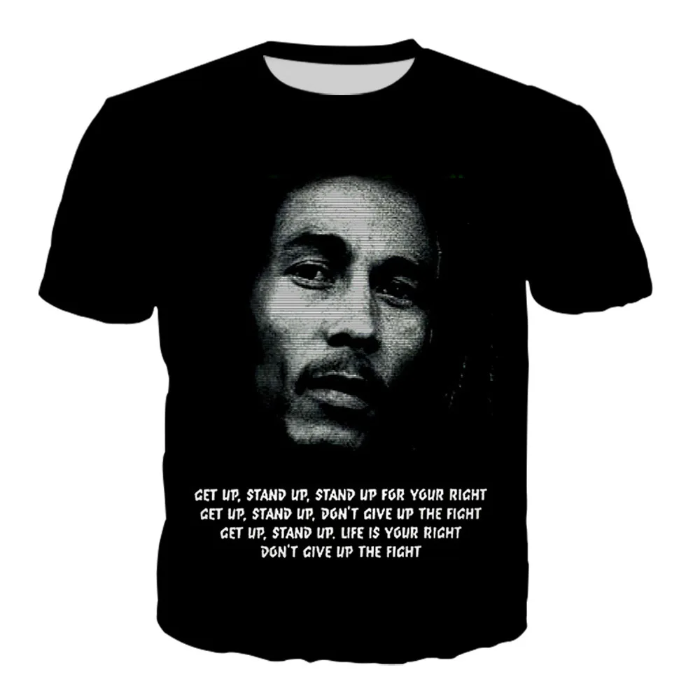 Hip Hop Shirt For Bob Mar Ley 3D Printed T-Shirts Men Women Pop Funny Music Rock Bob Mar Ley Plussize Shirt For Men