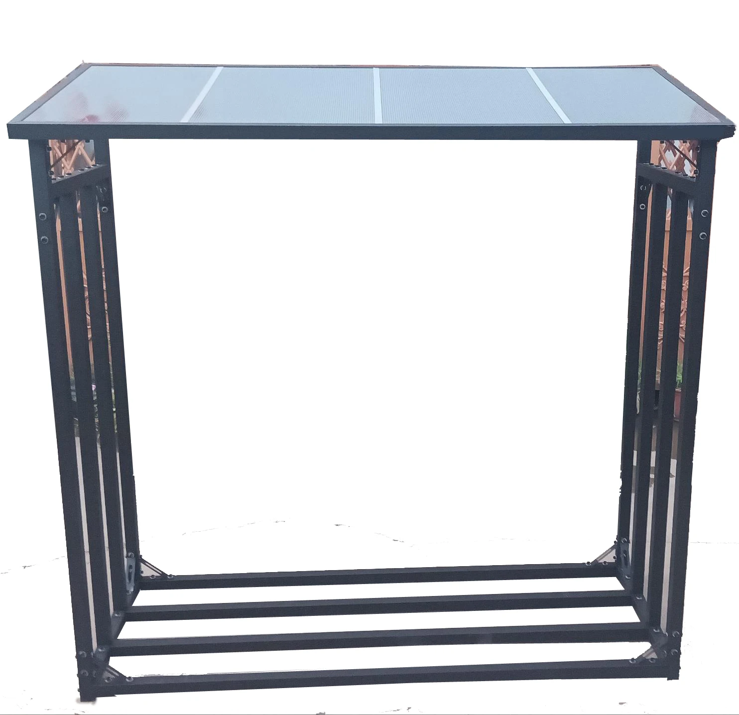 185x 70x185  Firewood rack with roof Metal Log Rack Firewood Storage Stacking for Outside