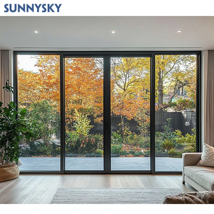 Sunnysky лидер продаж роскошное водонепроницаемое двойное стеклянное треугольное окно большое Панорамное балконное