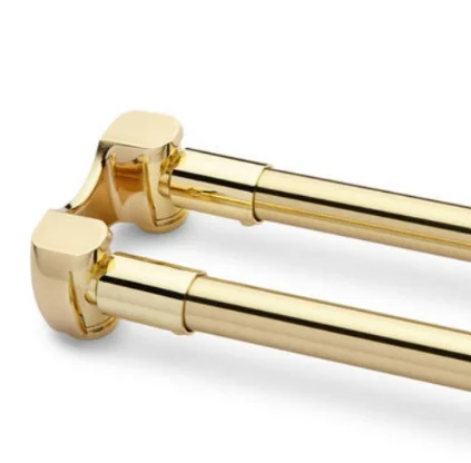 Wholesale drapery rod hardware chrome double  curtain pole extendable