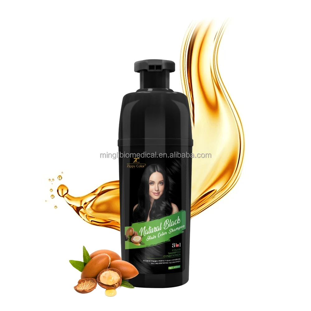 Factory Supplying Black Hair Shampoo Organic Private Label  Black Color Hair Dye 100% Organic Hair Color Dye Shampoo Black