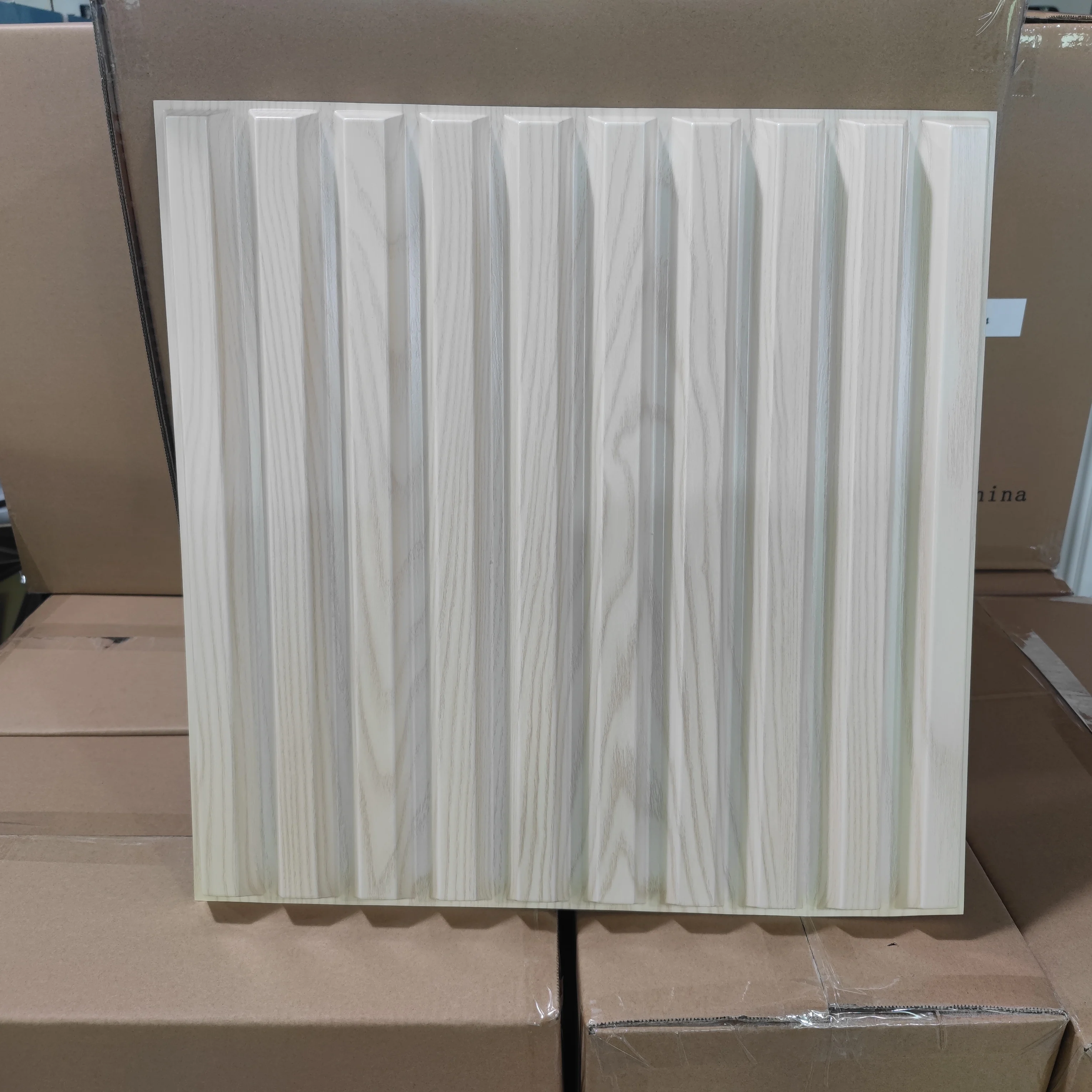 Modern Architectural 3D Wall Panels Pvc White Textured Art Design