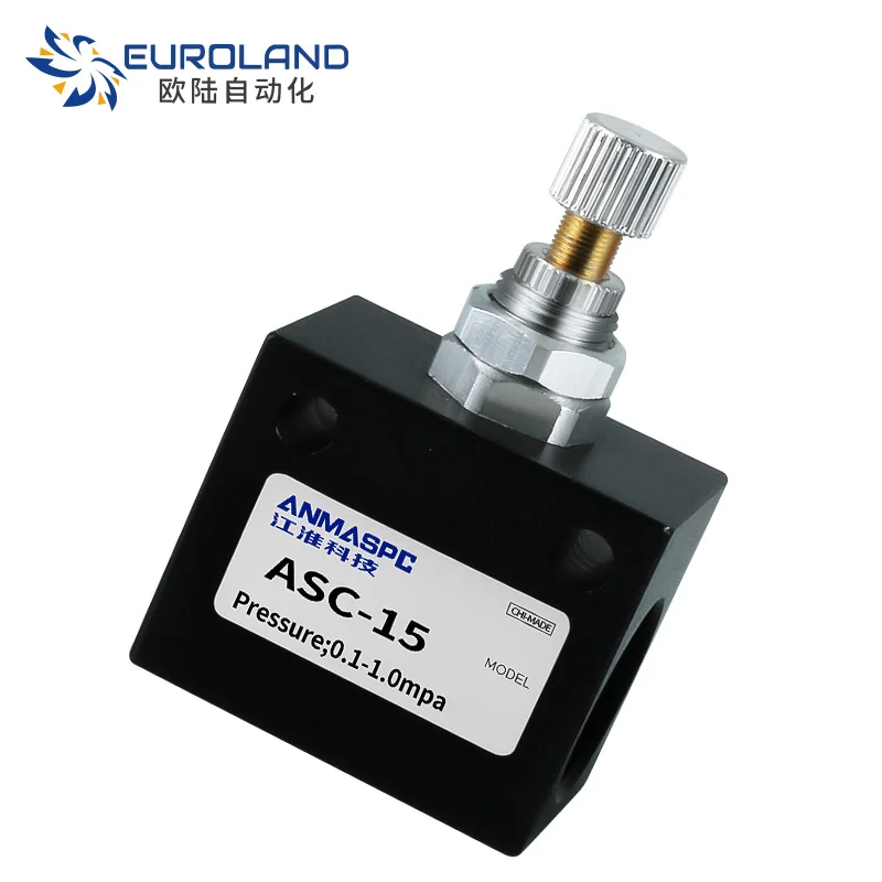 1/2 PT Thread Single Way Pneumatic Hydraulic Control Valve Speed regulation AL Alloy Pipe Bore Air Flow Control Valves