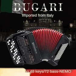 Итальянские импортные BUGARI профессиональные басы аккордеон 96BS, двойной инструмент системы NEMO I [B система] аккордеон