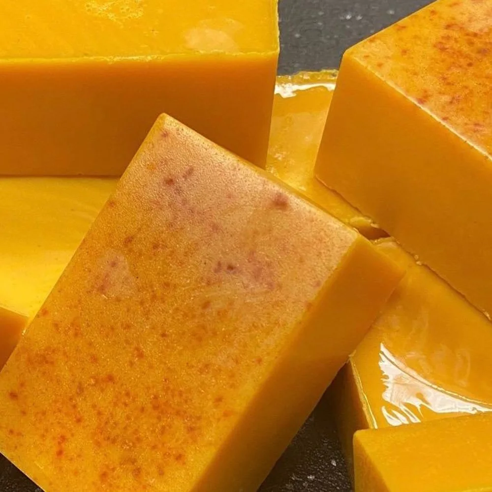 Custom Exfoliating Turmeric and Vitamin C Herbal Soap Black Skin