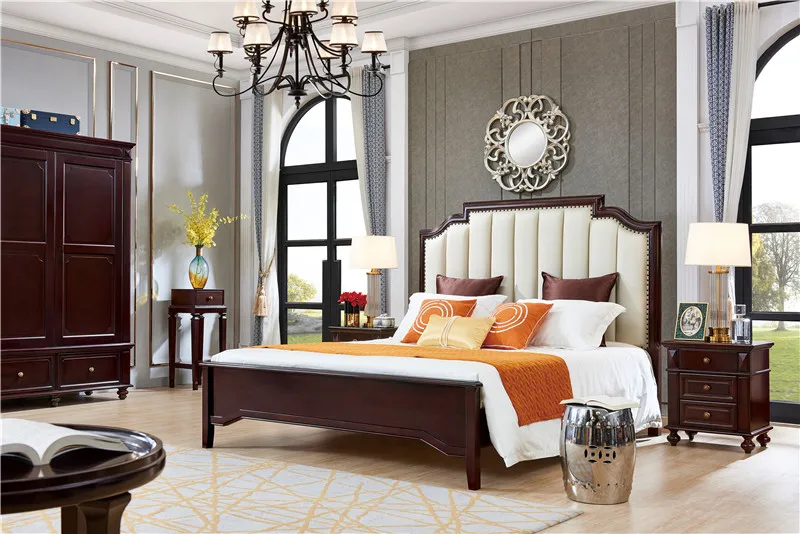 Wholesale modern bedroom  furniture wooden bed