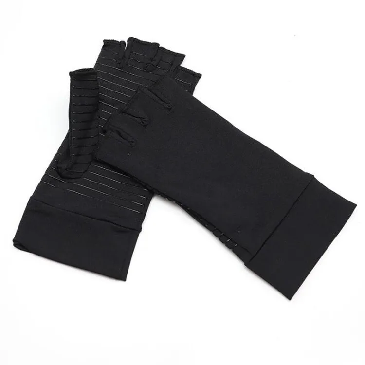 Nursing Rehabilitation Training Silicone Non-slip Outdoor Fitness Cycling Gloves Copper Fiber Pressure Half Finger Gloves