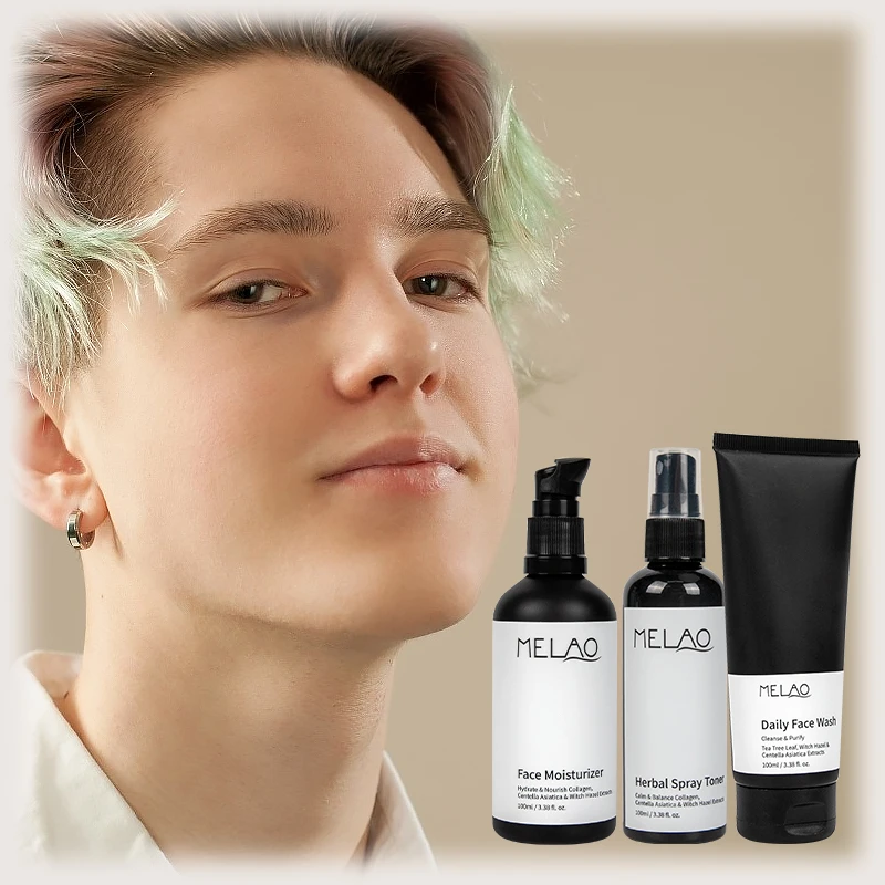 Natural Men Skin Care Set Vitamin Private Label Whitening Charcoal Moisturizing Anti Aging Tight Men Facial Set Skin Care Men