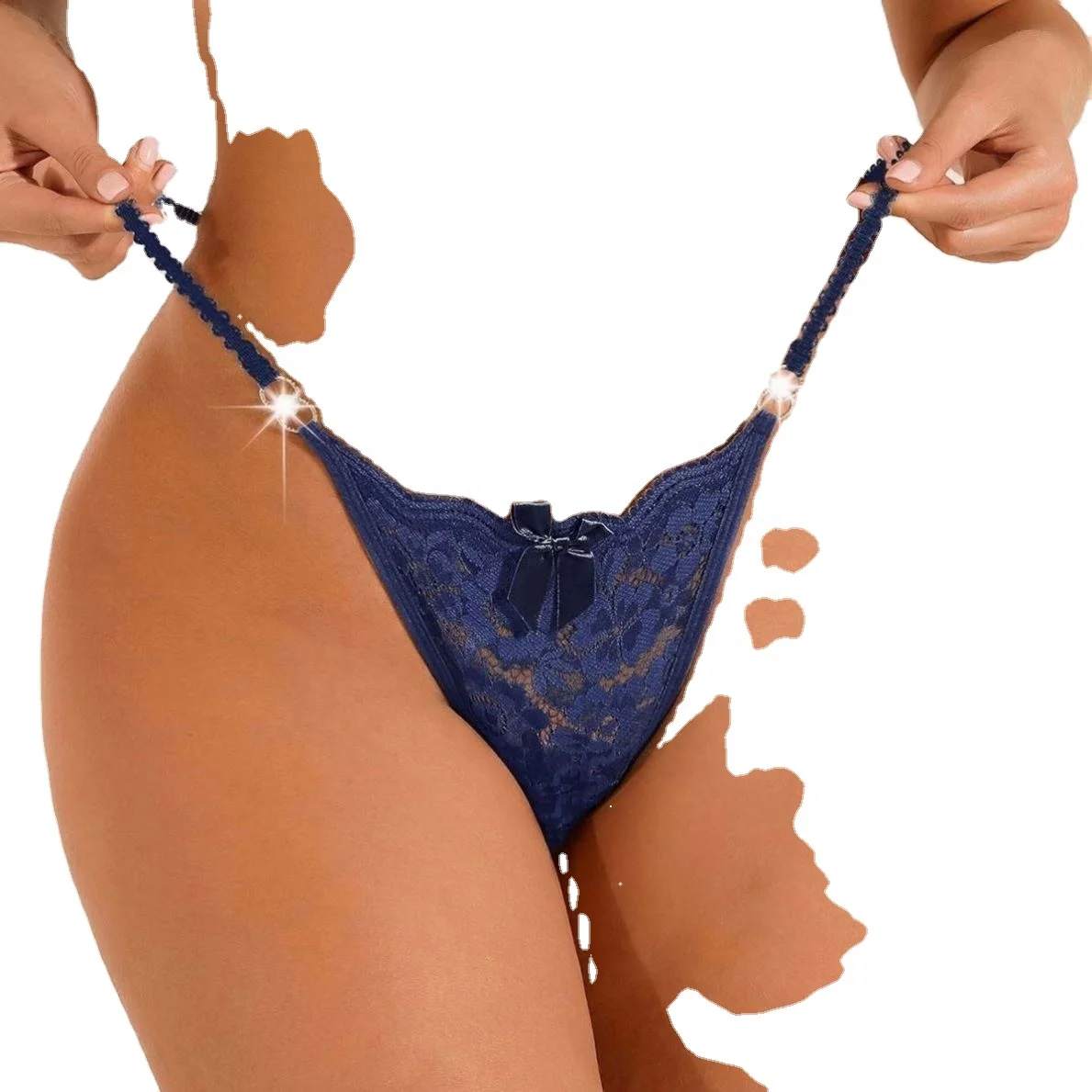 2024  Hollow Out Very Sexy Thongs Mature Women Red Lace Thong Panties G String