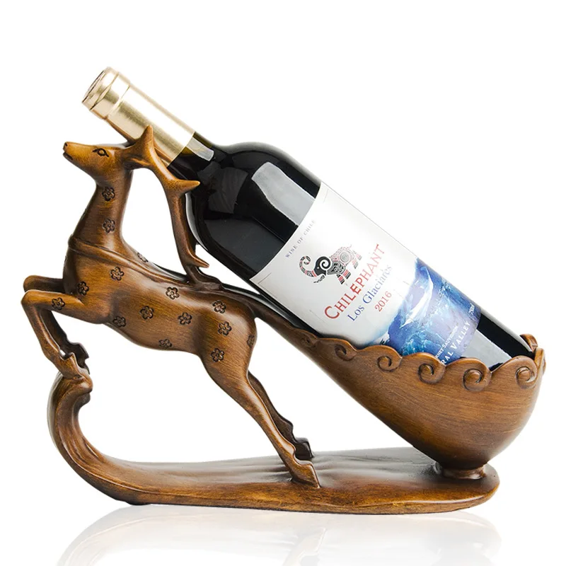Creative Deer Design Wine Cabinet Home Office Decoration Single Wine Bottle Rack / Holder