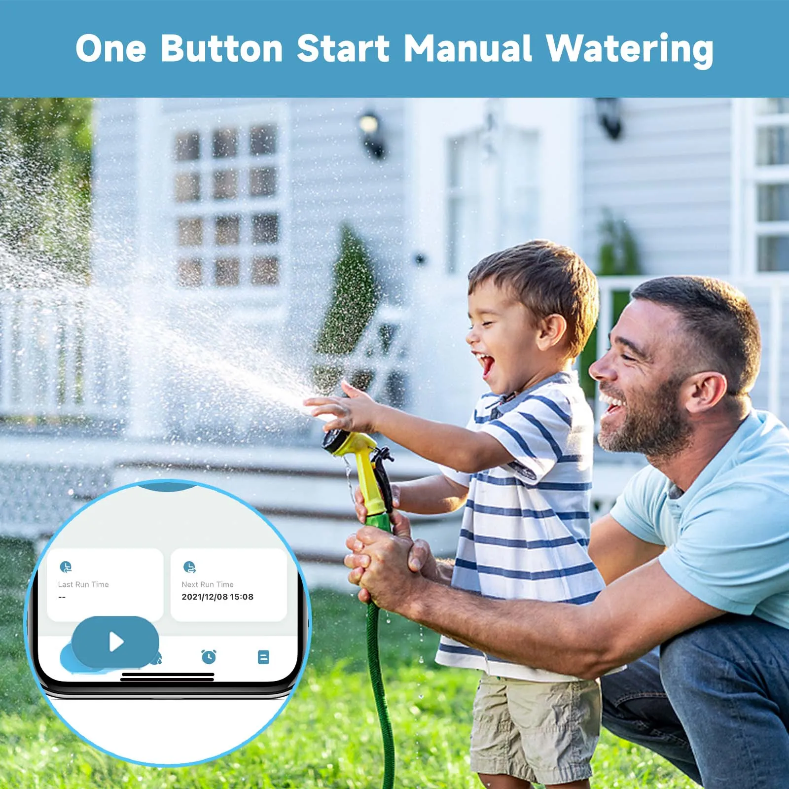 Irrigated garden water timer Programmable, easy to set up schedule for your garden