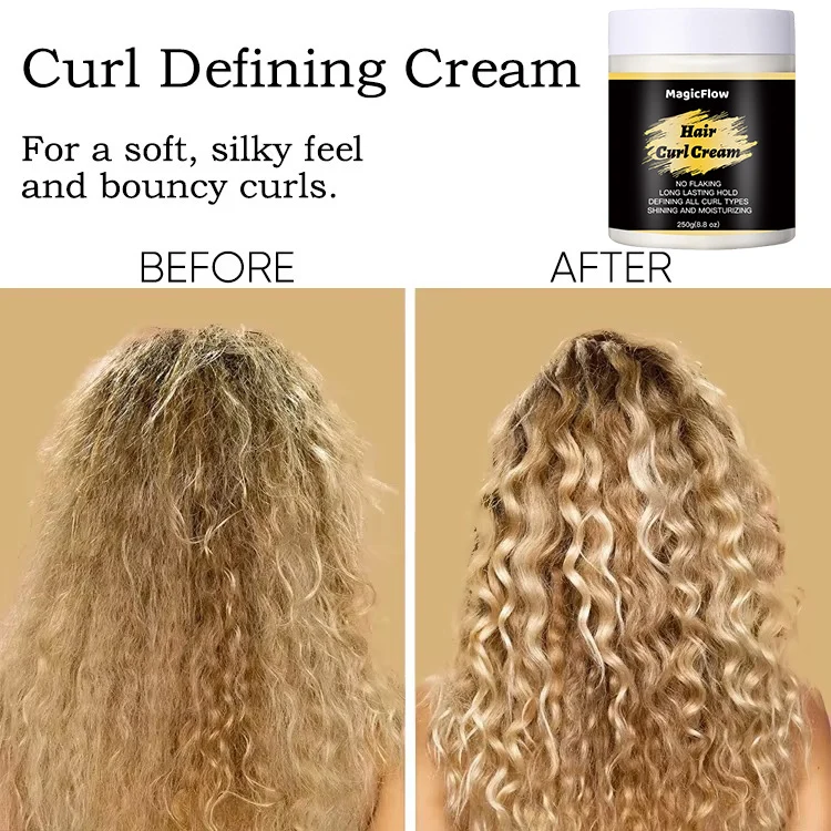 Wholesale Anti Frizz Coconut Defining Curling Cream Curl Enhancers Cream For African Curly Hair