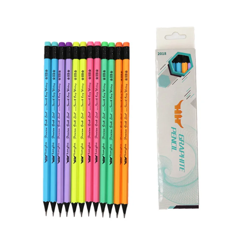 HB Pencil Marcarons Painting With Erase PVC Tube Packing