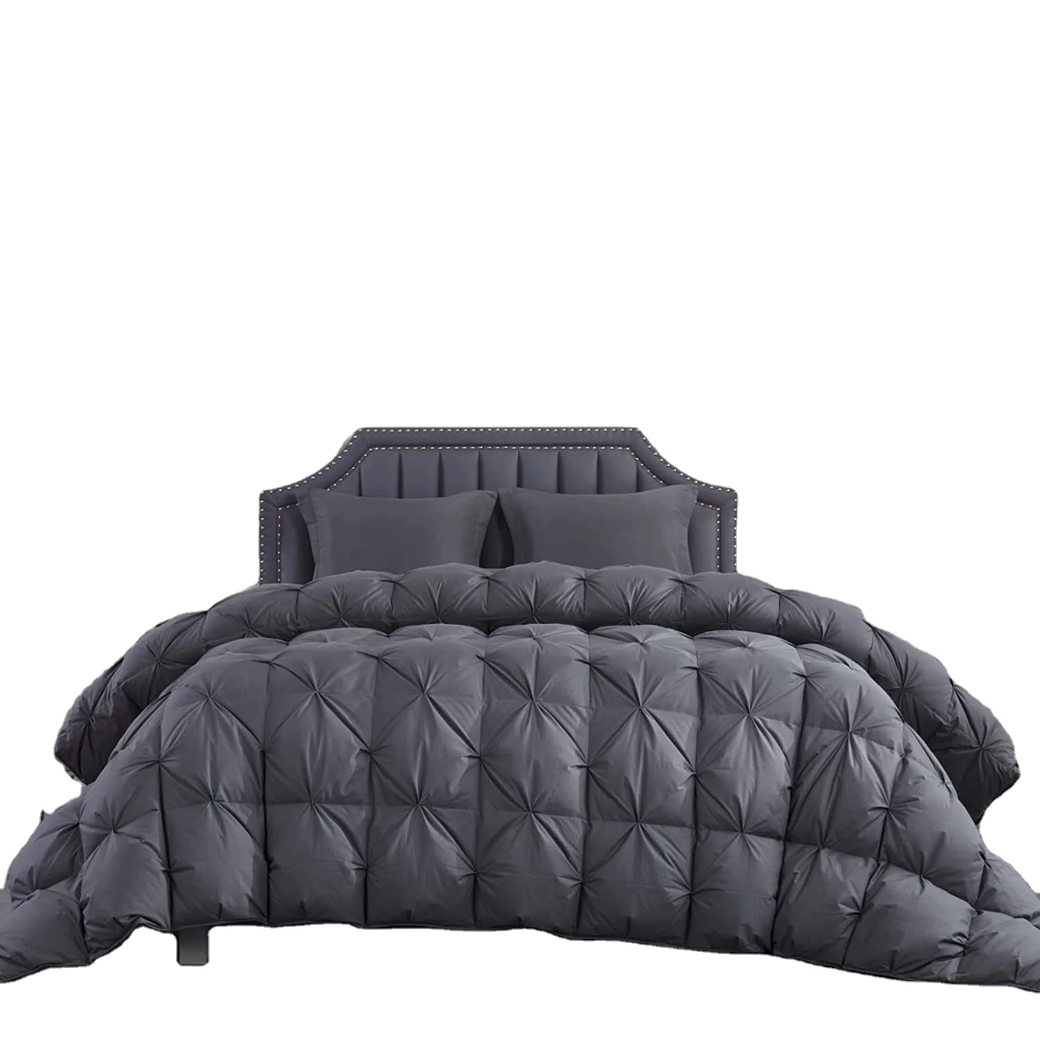 Серое стеганое одеяло 120x120 большого размера с гусиным перьем и пухом пушистое очень