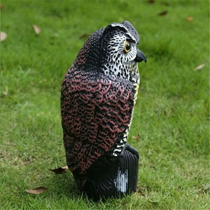 Great Realistic Owl Decoration Rotating Head Pest Control Plants Scarecrow Crow Festival Decoration Owl