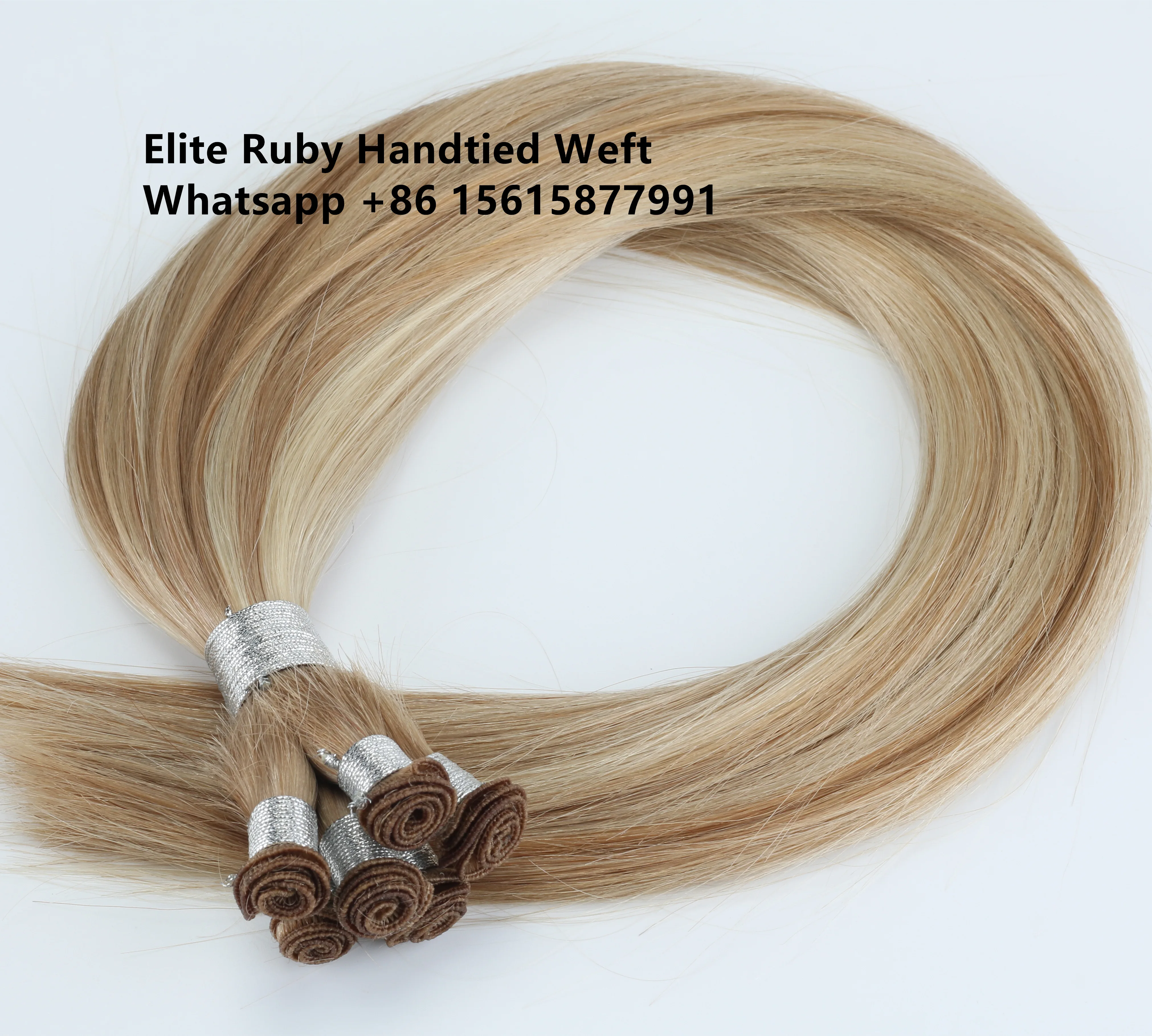 
Factory Direct Grade12A Russian Human Hair HandTied Weft Hair Extensions, Double Drawn Hand Tied Wefts 