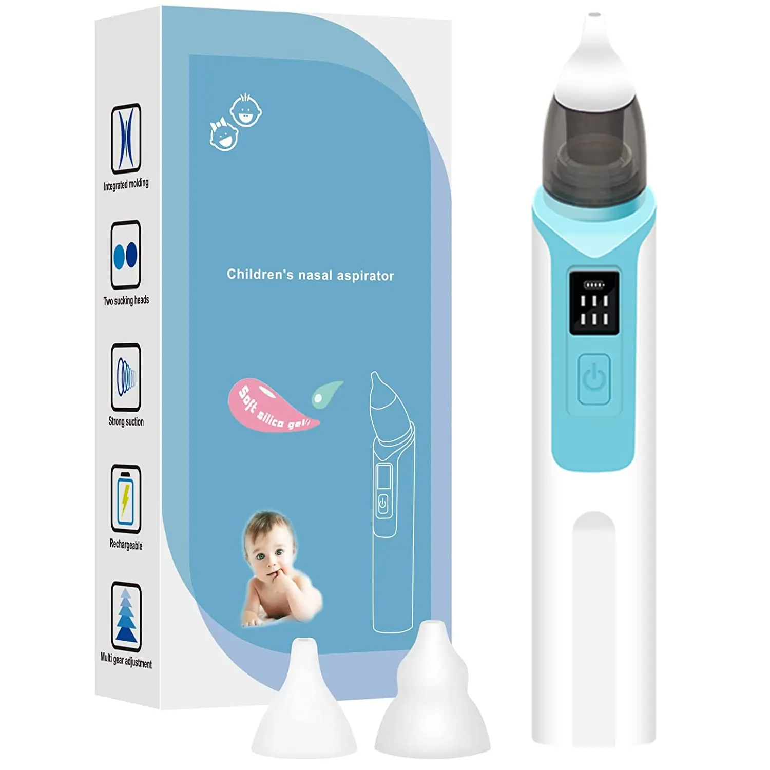 Baby Nasal Aspirator Nose Sucker for Baby Newborn Mucus Cleaner Snot Booger Remover Rechargeable Electric Nasal Aspirator 6Level
