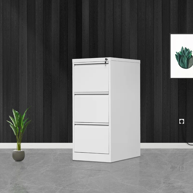 Утолщенная холоднокатаная стальная пластина, серый шкафчик для документов, 3 ящика, металлический шкаф для документов