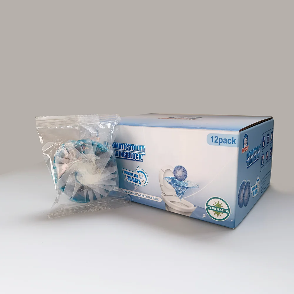 Flush toilet cleaner bleach block wholesale blue solid concentration toilet tablet cleaner vendor