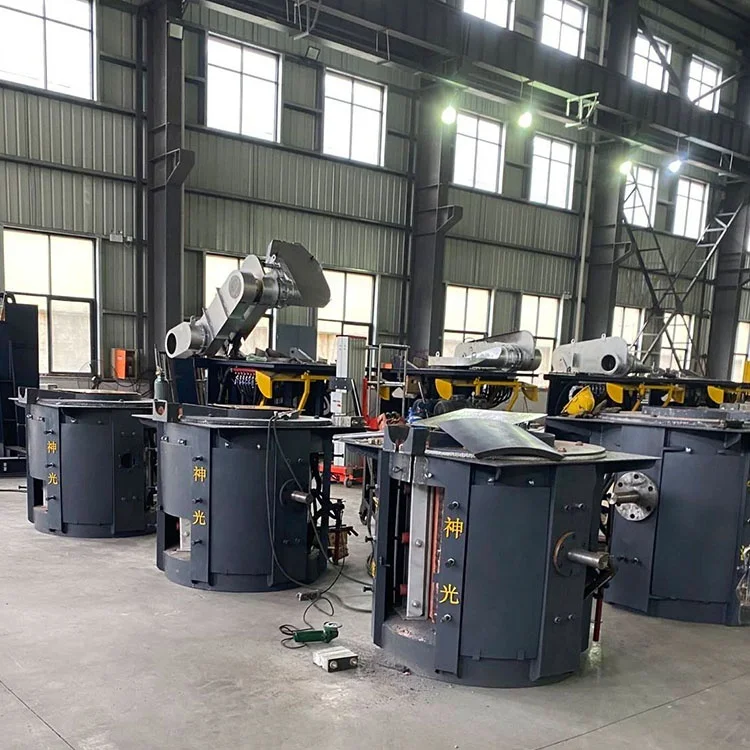 SHENGUANG Overseas Installation 0.6t 1.6t Steel Melting Iron Industrial Foundry Machine Stainless Steel Melting Induction Furnac