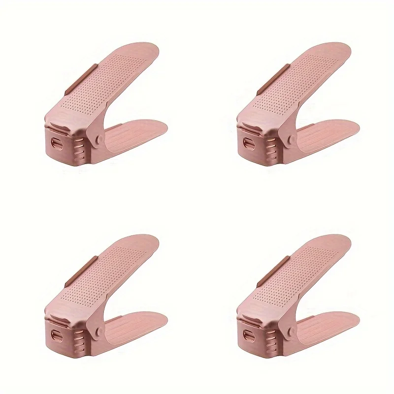 4pcs Plastic Shoe Storage Rack Adjustable Shoe Holder Support Space Saving Shoe Organizer For Bedroom Living Room Entrance Dorm