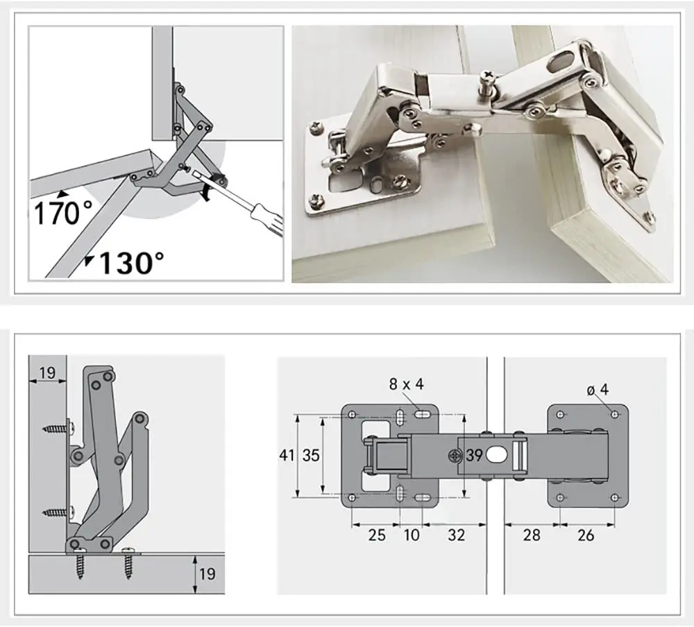 High Quality Good Selling dark gray hinge table folding hinges for cabinet