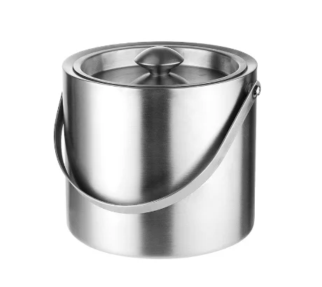 Double-Wall Stainless Steel Insulated Ice Bucket With Lid