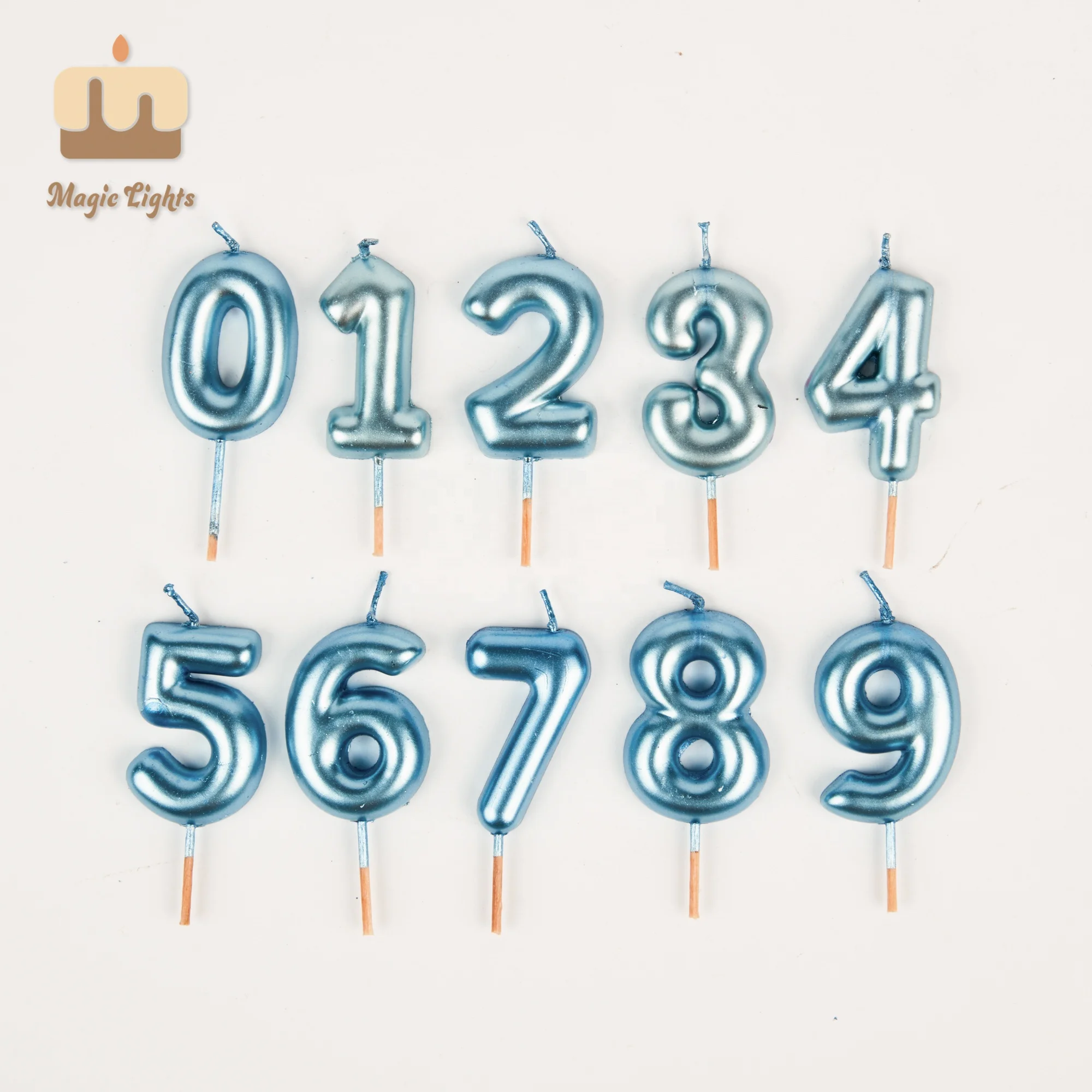 Chinese producing a thousand wishes birthday cake candles silver gold numbers