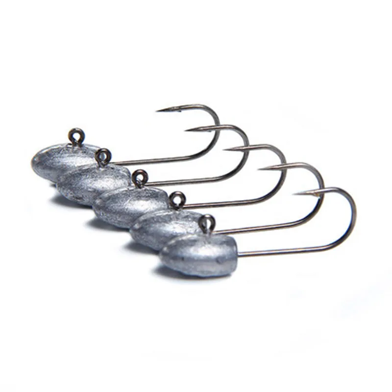 Soft Worm Lures Jig Head Barbed Hook 3g 28mm Soft Lure Jig Hook Ice / Raft Fishing Hooks Fishing Tacklee