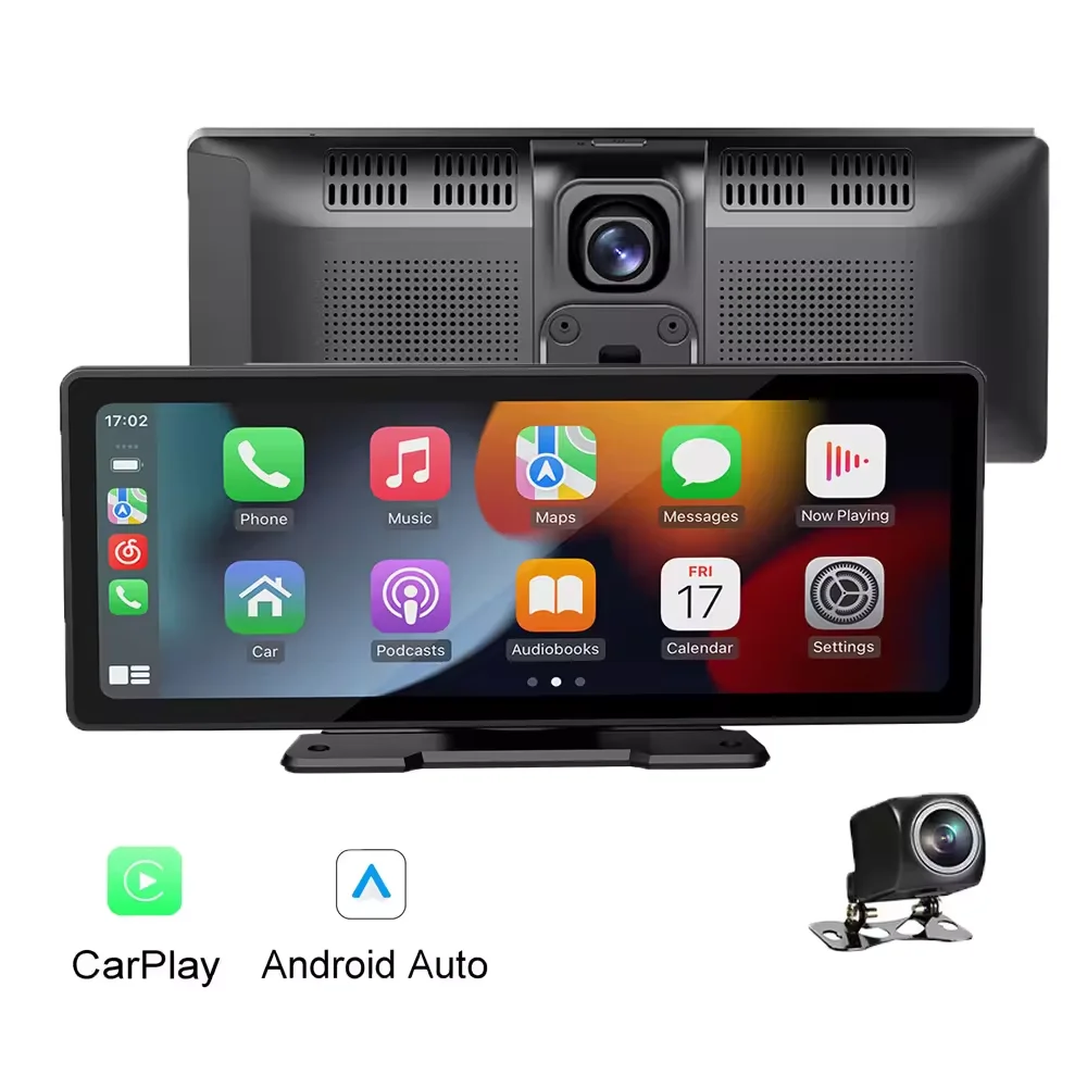 Автомобильный экран с видеорегистратором портативный CarPlay Android Auto Monitor Dual DVR 1080P задняя камера Универсальный