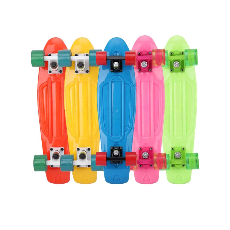 22-Inch Bamboo Cruiser Longboard Skateboard Street Snake Board S with Grip Tape for Adults and Youngsters