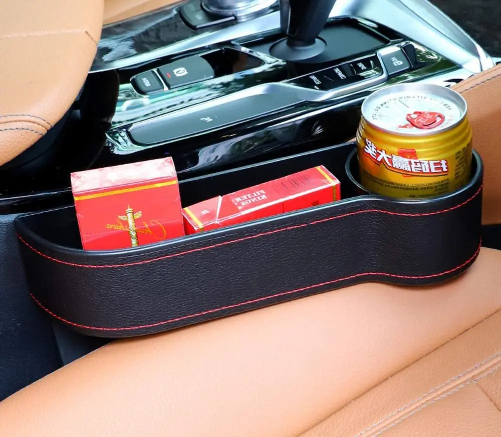 2023 New ArrivaL Car Front Seat Side Organizer Seat Console Car Gap Filler Organizer Storage Box with Cup Holder