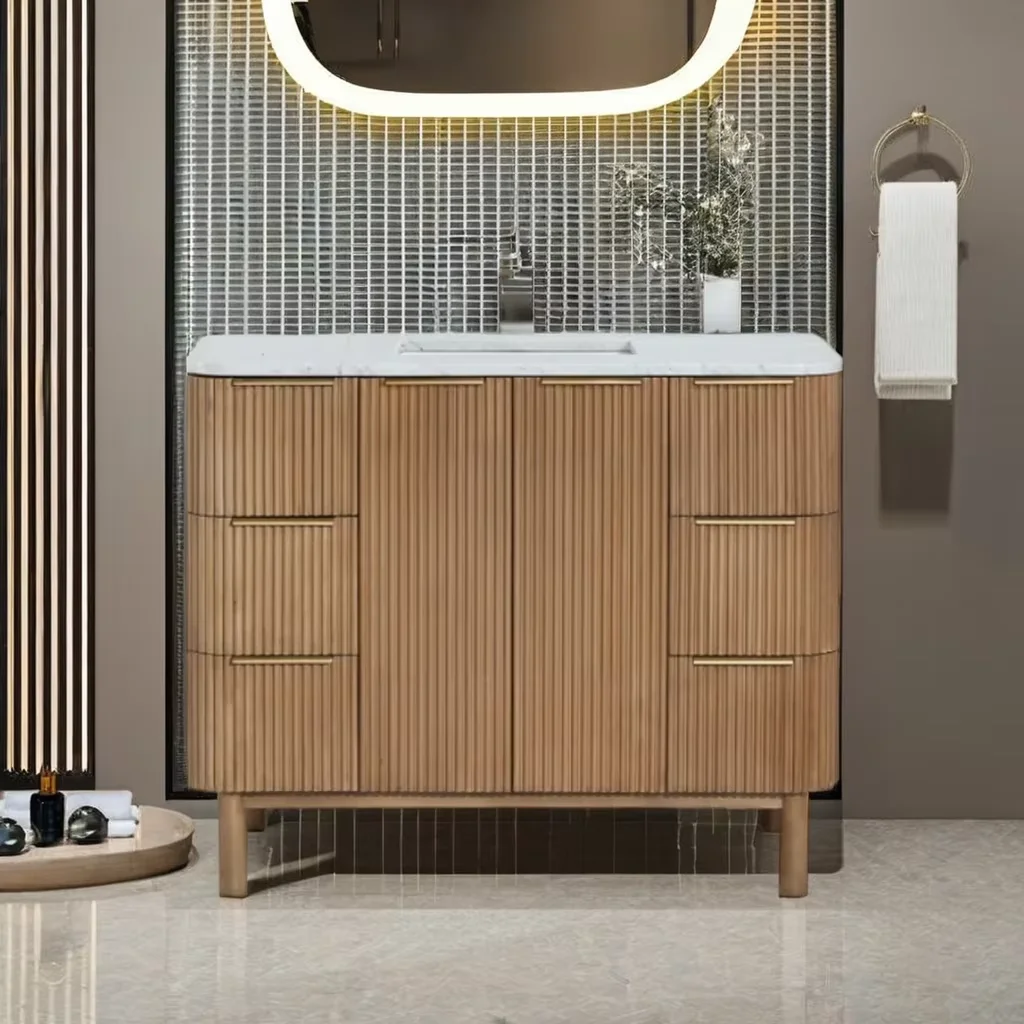 Vietnam Factory Luxury Classic Italian Style Bathroom Furniture Vanity Cabinets Modern Design for Hotels