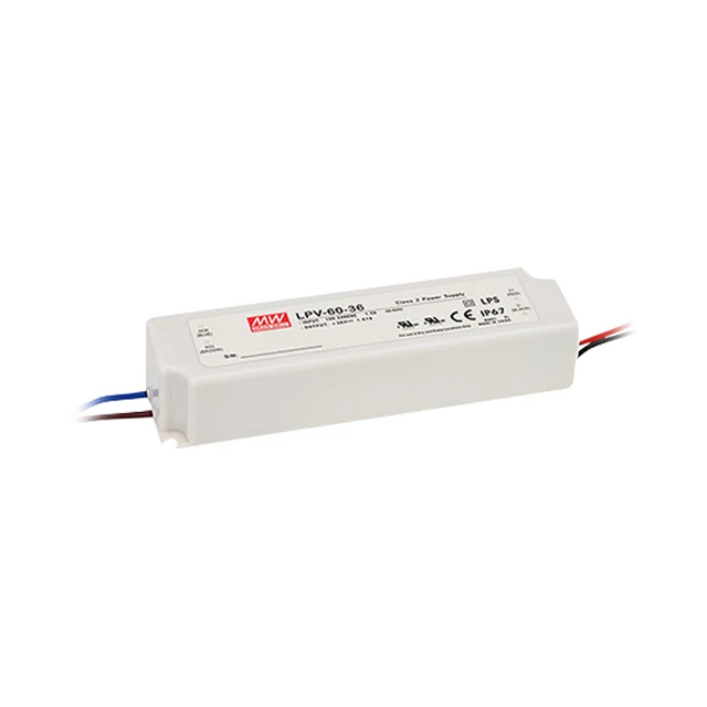 Meanwell LPV-60-36 60 Вт 36В тормозной выдерживать 300VAC постоянное напряжение дизайн Светодиодный источник
