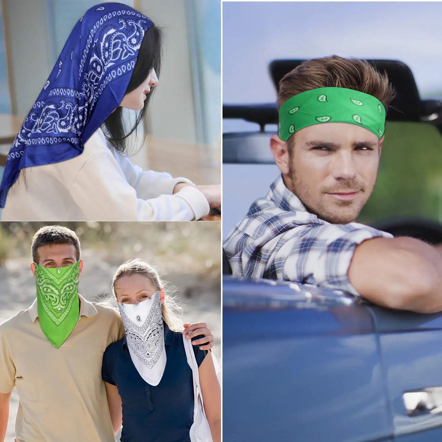 Wholesale Multifunction Colourful Headwear Scarf Custom 100% Cotton Square Customized Printed Headwear Paisley Bandana